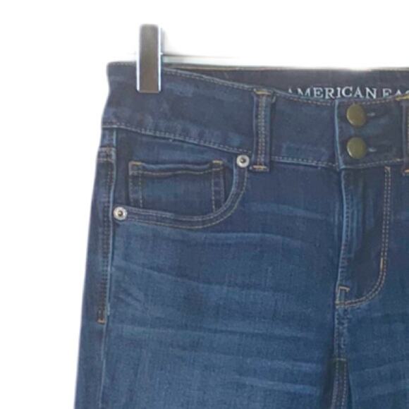 American Eagle Women's Jeans Artist Crop Low Rise Dark Wash Super Stretch Size 2 - Picture 7 of 12